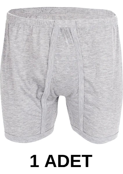 1 Adet Erkek % 100 Pamuk Arjantin Penye Boxer Gri (65 KILO-115 Kilo)