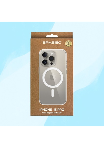 iPhone 15 Pro Clear Magsafe Şeffaf Kılıf | 2 Yıl Sararmama Garantili