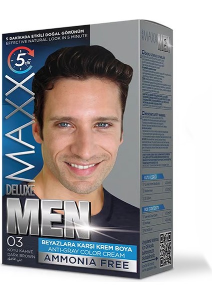 Maxx Deluxe Perfect Men Erkek Kalıcı Saç Boyası (Amonyaksız)