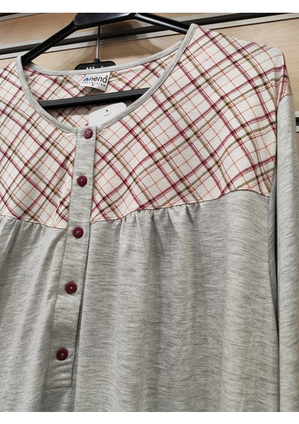 %100 Pamuk Düğmeli Yaka Uzun Kol Kadın Büyük Beden Pijama Takım 14757 fiyatları