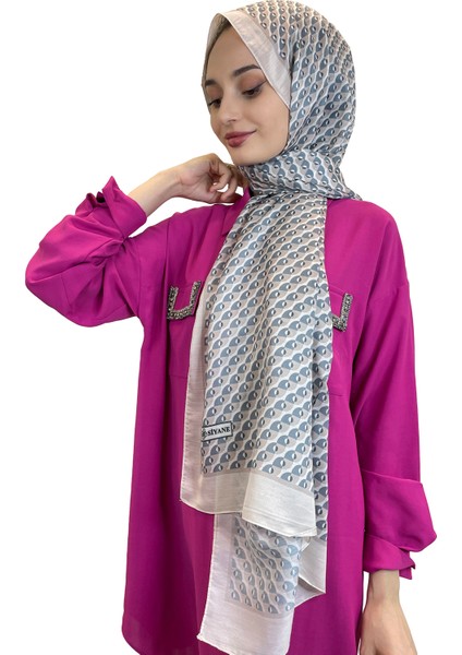 Scarf Pamuk Soft Şal - Geometrik Desenli Pamuklu Şal 01156
