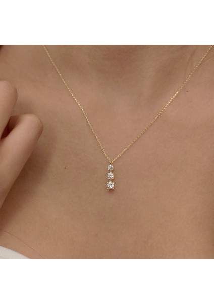 Üç Taşlı Kolye (925 Gümüş) fiyatları