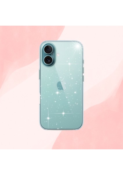iPhone 16 Clear Shine Şeffaf Simli Kılıf | 2 Yıl Sararmama Garantili modelleri