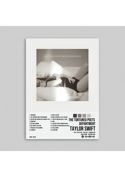 Taylor Swift - The Tortured Poets Department Albüm / Tasarımlı Poster