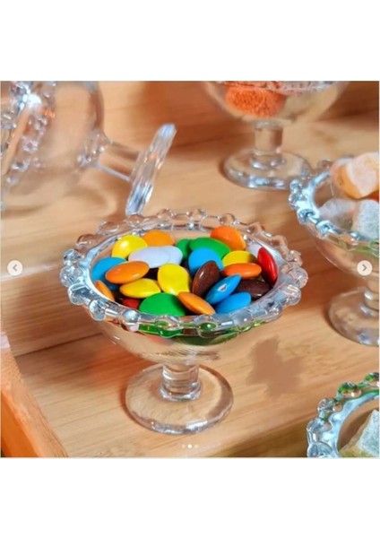 6 Lı Kristal Taşlı Ayaklı Boncuklu Cam Sunumluk Kase -RYG3023 fiyatları