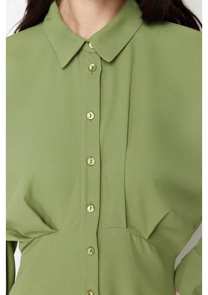 Yeni Regular Günlük Jessica Dokuma Gömlek Yaka Uzun Kol Gömlek Elbise Maxi Boy Tesettür Elbise indirimleri