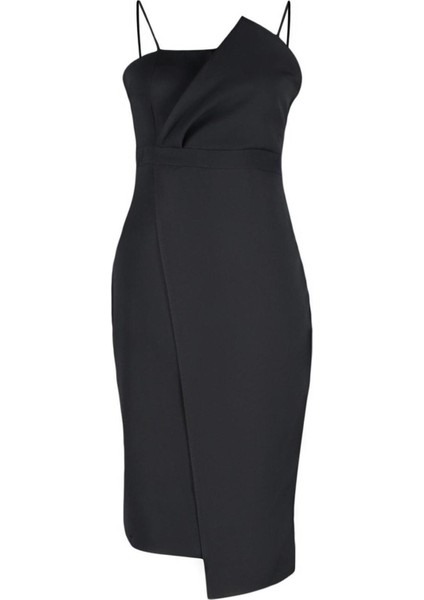 Yeni Fit Şık Abiye Gece Finike Dokuma Straplez Askılı Kol Bodycone Midi Boy Büyük Beden Elbise