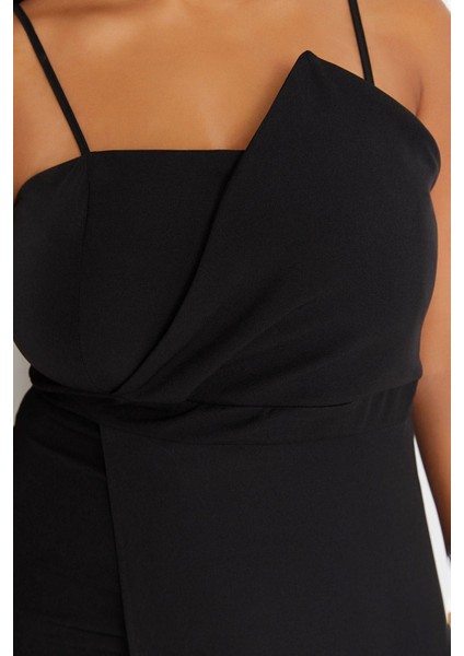 Yeni Fit Şık Abiye Gece Finike Dokuma Straplez Askılı Kol Bodycone Midi Boy Büyük Beden Elbise indirimleri