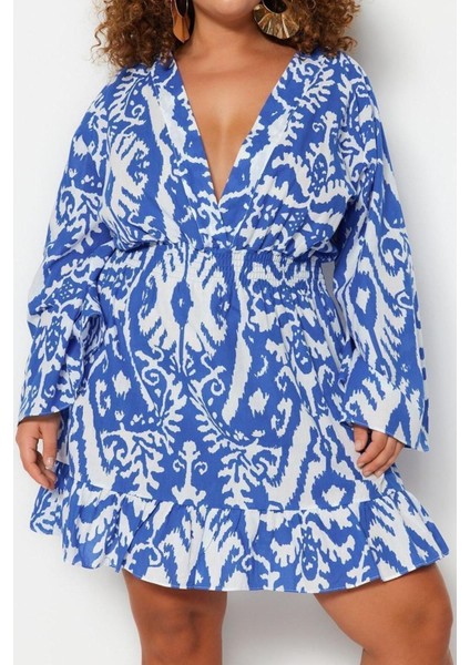 Yeni Rahat Plaj Günlük Vual Dokuma Kruvaze Uzun Kol Skater Mini Boy Büyük Beden Elbise fiyatları