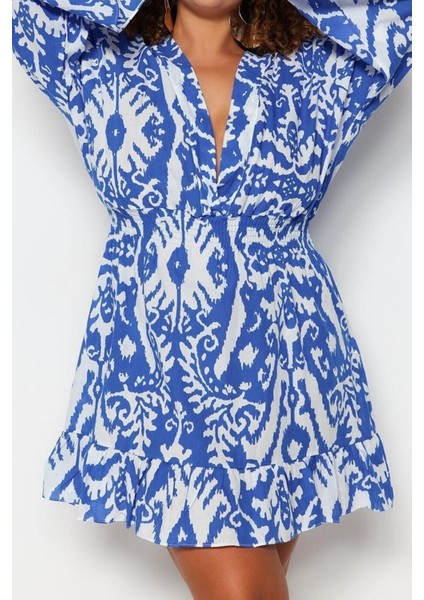 Yeni Rahat Plaj Günlük Vual Dokuma Kruvaze Uzun Kol Skater Mini Boy Büyük Beden Elbise modelleri