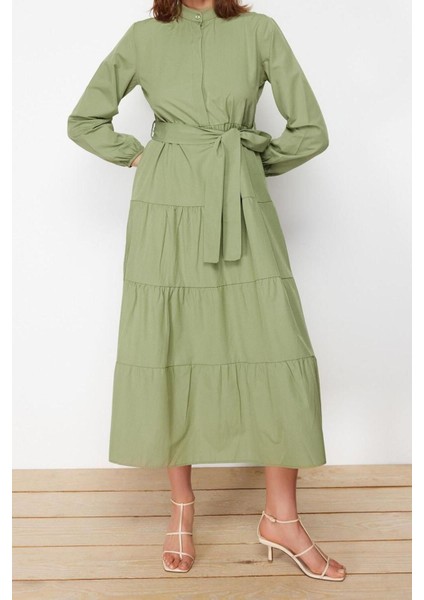 Yeni Rahat Casual Günlük Terrycotton Dokuma Dik Yaka Uzun Kol Basic Maxi Boy Tesettür Elbise fiyatları