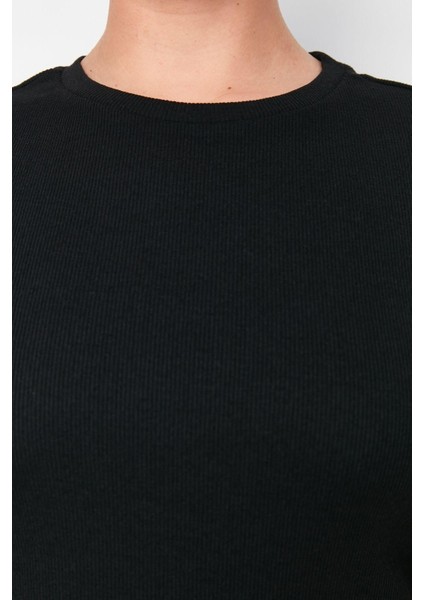 Yeni Fit Casual Günlük Kaşkorse Örme Bisiklet Yaka Kısa Kol Bodycone Mini Boy Büyük Beden Elbise indirimleri