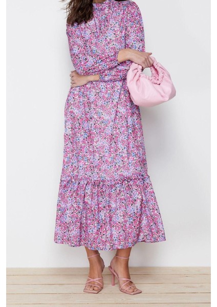 Yeni Regular Casual Günlük Queen Crep Dokuma Dik Yaka Uzun Kol A-Line Maxi Boy Tesettür Elbise fiyatları