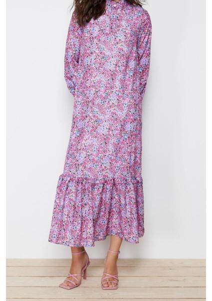 Yeni Regular Casual Günlük Queen Crep Dokuma Dik Yaka Uzun Kol A-Line Maxi Boy Tesettür Elbise fırsatları