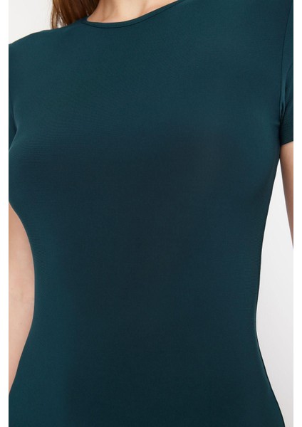 Yeni Slim Casual Günlük Kalın Sandy Örme Bisiklet Yaka Kısa Kol Bodycone Maxi Boy Elbise indirimleri