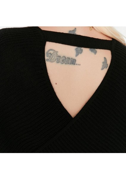 Yeni Fit Casual Günlük Selanik Triko Kruvaze Uzun Kol Basic Mini Boy Büyük Beden Elbise fırsatları