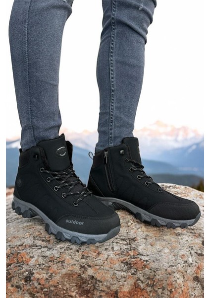 Soğuk Geçirmez Unisex Uzun Outdoor Trekking Bot Ayakkabı SİYAH - FÜME fiyatları