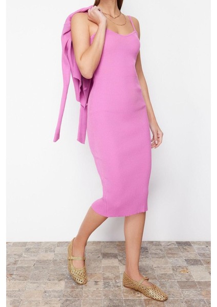 Yeni Slim Casual Günlük Fitilli Triko V Yaka Uzun Kol Bodycone Midi Boy Elbise fiyatları