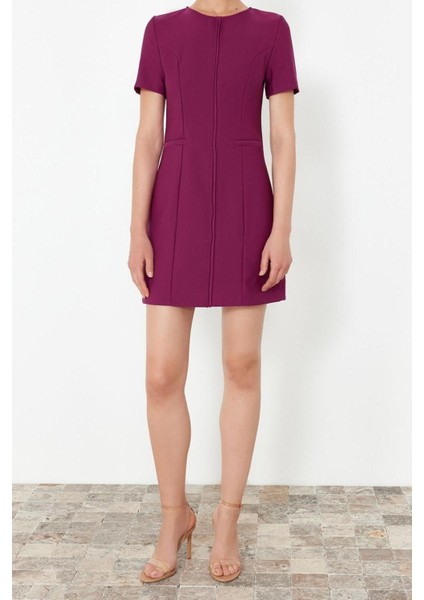 Yeni Regular Gündüz Gece Finike Dokuma Bisiklet Yaka Kısa Kol Bodycone Mini Boy Elbise modelleri