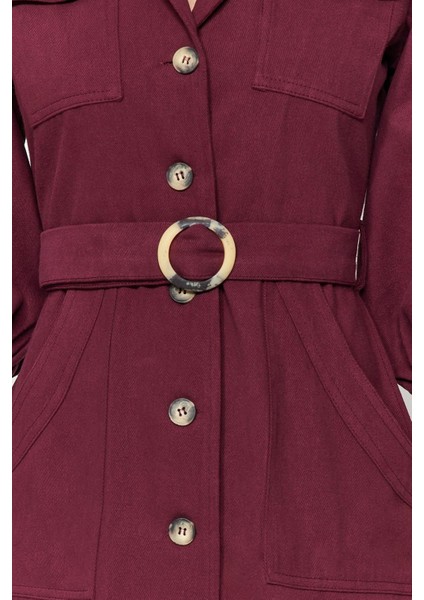 Yeni Regular Casual Günlük Gabardin Dokuma Ceket Yaka Truvakar Kol Kol Gömlek Elbise Mini Boy Elbise indirimleri