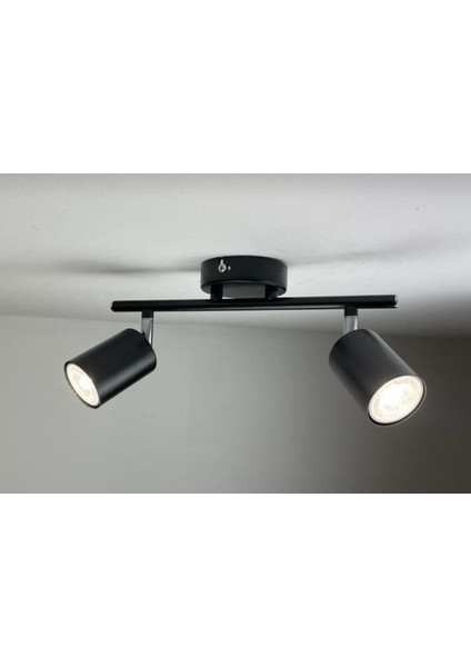Mat Siyah Ikili LED Spot LED Aplik LED Avize Günışığı Ampullü LED Duvar Aplik