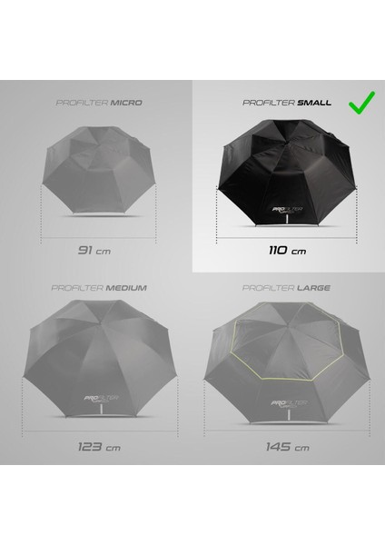 Kumaş Şemsiye - Küçük Boy - Siyah - Profilter Siyah Düz indirimleri