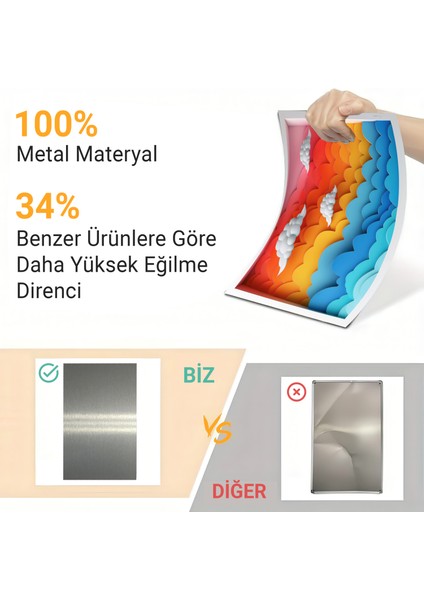 3D Görünümlü Metal Tablo Rainbow Cloud, Poster, Tablo, Tuval, Ev Dekorasyon, Dekorasyon fiyatları