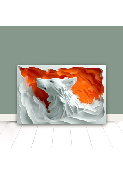 3D Görünümlü Metal Tablo Kurt, Poster, Tablo, Tuval, Ev Dekorasyon, Dekorasyon