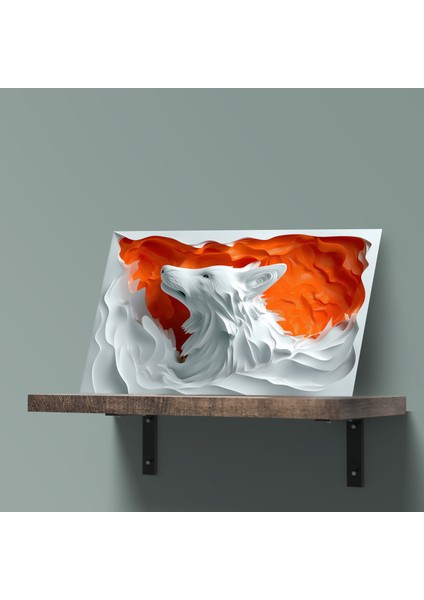 3D Görünümlü Metal Tablo Kurt, Poster, Tablo, Tuval, Ev Dekorasyon, Dekorasyon fırsatları