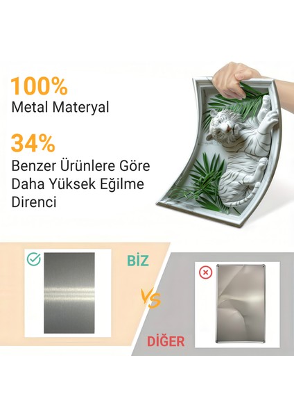 3D Görünümlü Metal Tablo Bengal Kaplanı, Poster, Tablo, Tuval, Ev Dekorasyon, Dekorasyon fiyatları