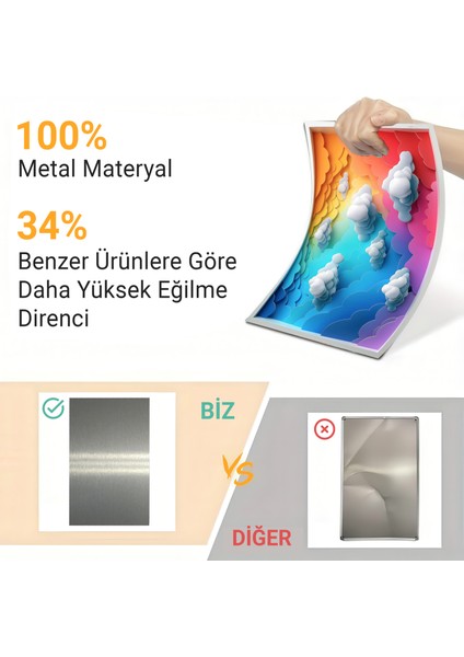 3D Görünümlü Metal Tablo Gökkuşağı Bulut, Poster, Tablo, Tuval, Ev Dekorasyon, Dekorasyon fiyatları
