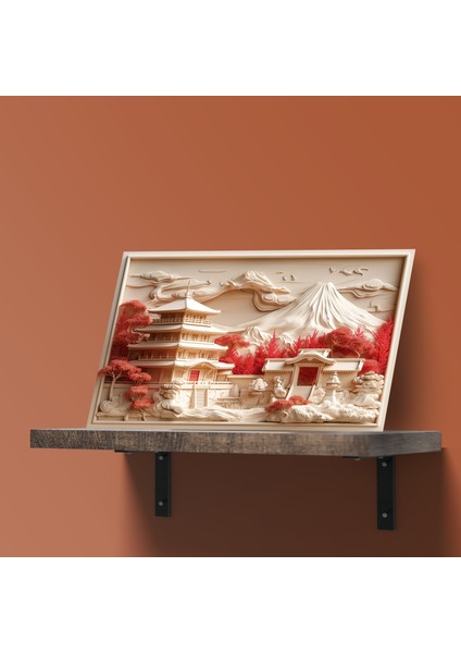 3D Görünümlü Metal Tablo Japon Bahçesi, Poster, Tablo, Tuval, Ev Dekorasyon, Dekorasyon fırsatları