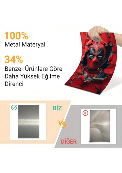 3D Görünümlü Metal Tablo Deadpool, Film, Poster, Tablo, Tuval, Ev Dekorasyon, Dekorasyon fiyatları