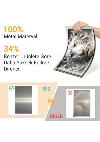 3D Görünümlü Metal Tablo Aslan Galatasaray, Poster, Tablo, Tuval, Ev Dekorasyon, Dekorasyon fiyatları