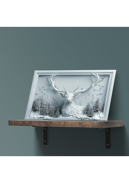 3D Görünümlü Metal Tablo Geyik, Poster, Tablo, Tuval, Ev Dekorasyon, Dekorasyon fırsatları