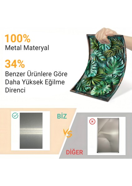 3D Görünümlü Metal Tablo Tropikal Çiçek, Poster, Tablo, Tuval, Ev Dekorasyon, Dekorasyon fiyatları