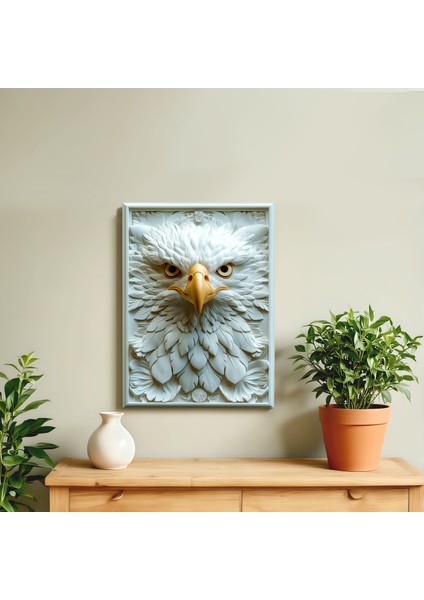 3D Görünümlü Metal Tablo Beyaz Kartal, Beşiktaş, Poster, Tablo, Tuval, Ev Dekorasyon, Dekorasyon