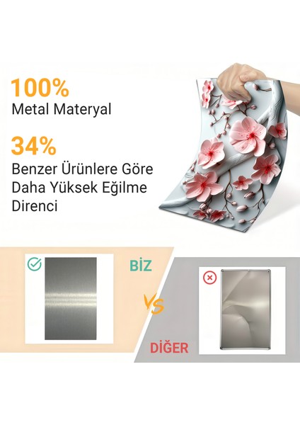 3D Görünümlü Metal Tablo Narin Ağaç Dalı, Poster, Tablo, Tuval, Ev Dekorasyon, Dekorasyon fiyatları