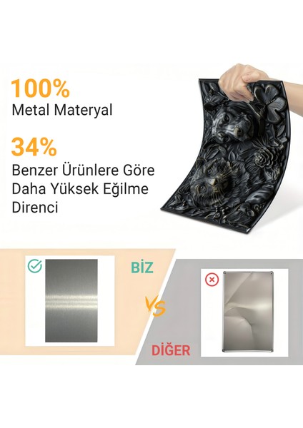 3D Görünümlü Metal Tablo Kedi Köpek, Poster, Tablo, Tuval, Ev Dekorasyon, Dekorasyon fiyatları