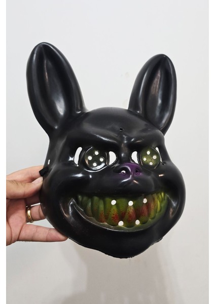 Siyah Tavşan Halloween Maske Katil Tavşan Cadılar Bayramı Maskesi