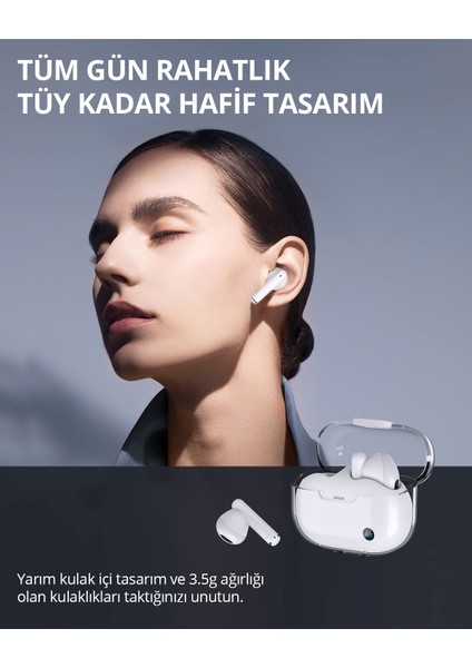 EP-M2-WH 13mm Sürücülü Bluetooth 5.3 IPX4 Kablosuz Kulaklık