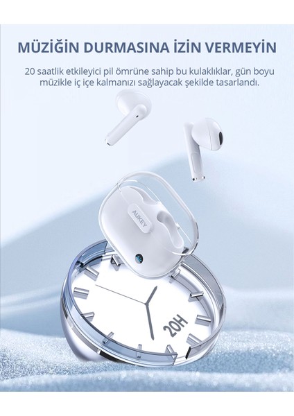 EP-M2-WH 13mm Sürücülü Bluetooth 5.3 IPX4 Kablosuz Kulaklık