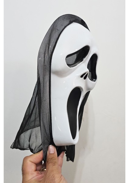 Çığlık Maske Halloween Maske Arkası Tüllü Cadılar Bayramı Maskesi