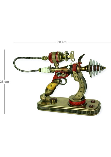 Steampunk Serisi Standlı Dekoratif Lazer Tabanca Biblo modelleri