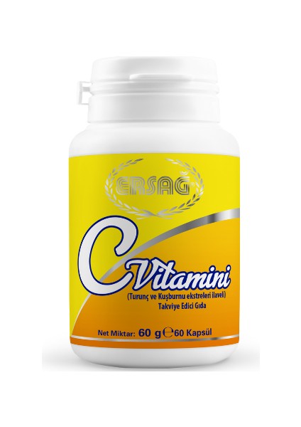 C Vitamini Kapsül Turunç ve Kuşburnu Ekstreleri İlaveli