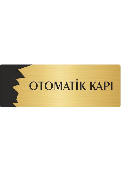 Metal Departman Kapı Isimliği Yönlendirme Levhası Otomatik Kapı 5X20 cm Altın Renk