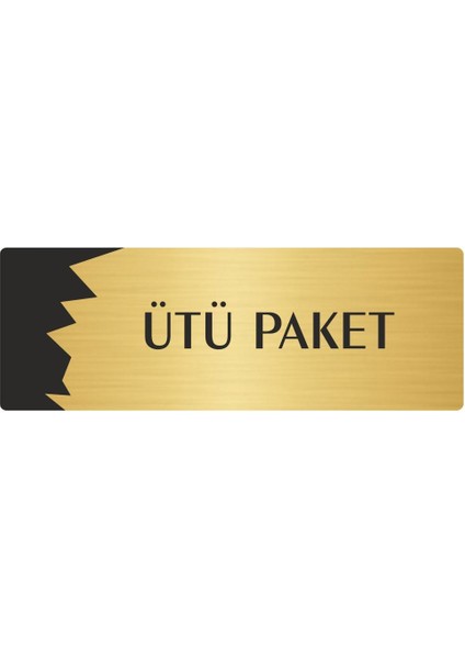 Metal Departman Kapı Isimliği Yönlendirme Levhası Ütü Paket 7X20 cm Altın Renk