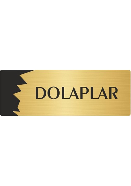 Metal Departman Kapı Isimliği Yönlendirme Levhası Dolaplar 5X20 cm Altın Renk