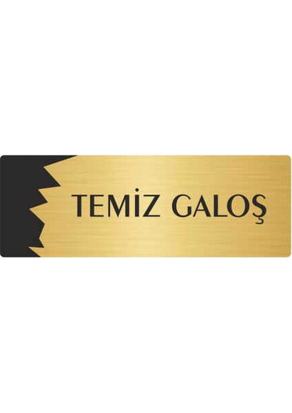 Metal Departman Kapı Isimliği Yönlendirme Levhası Temiz Galoş 7X20 cm Altın Renk