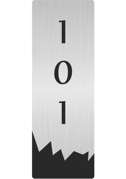 Metal Departman Kapı Isimliği Yönlendirme Levhası 101 (Dikey) 10X20 cm Gümüş Renk